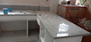 Salt and pepper granite kitchen countertop installation in one day...